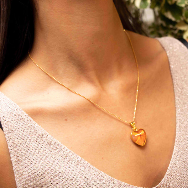 SMALL HEART SHAPED CHARM / NECKLACE SET - RC252D-M