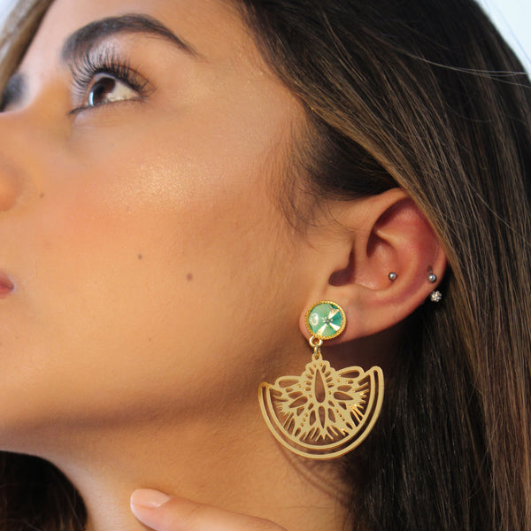FILIGREE ROUND PENDANT EARRINGS - RA234