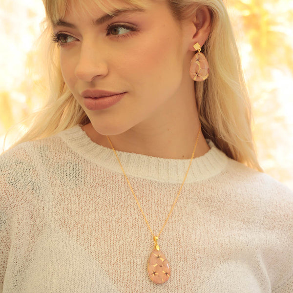 TEARDROP CHARM / PENDANT EARRINGS -SET- RC93D