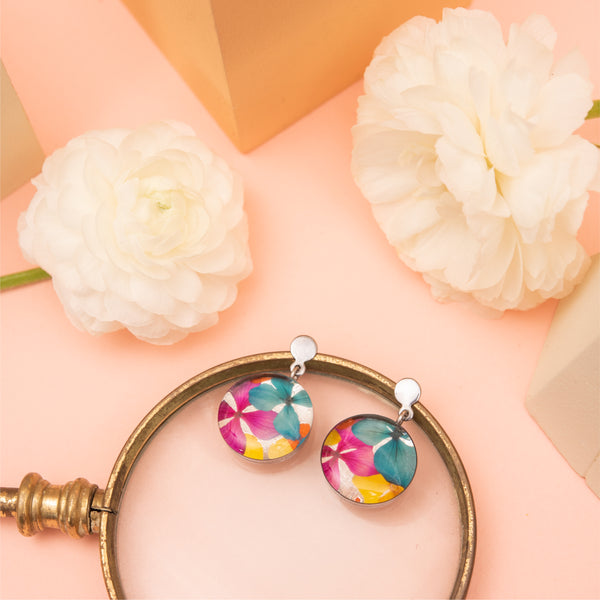 ROUND PENDANT EARRINGS-RA08A