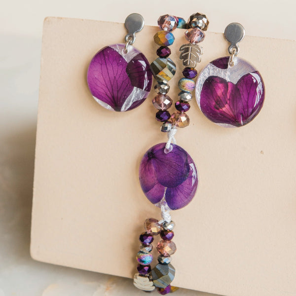 BRACELET / PENDANT EARRING SILVER SET - RPA61A